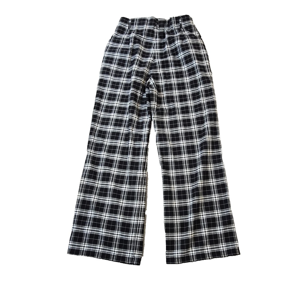 GU Women's Dress Pants Black White Plaid High Rise Straight Size 10 - Picture 5 of 10